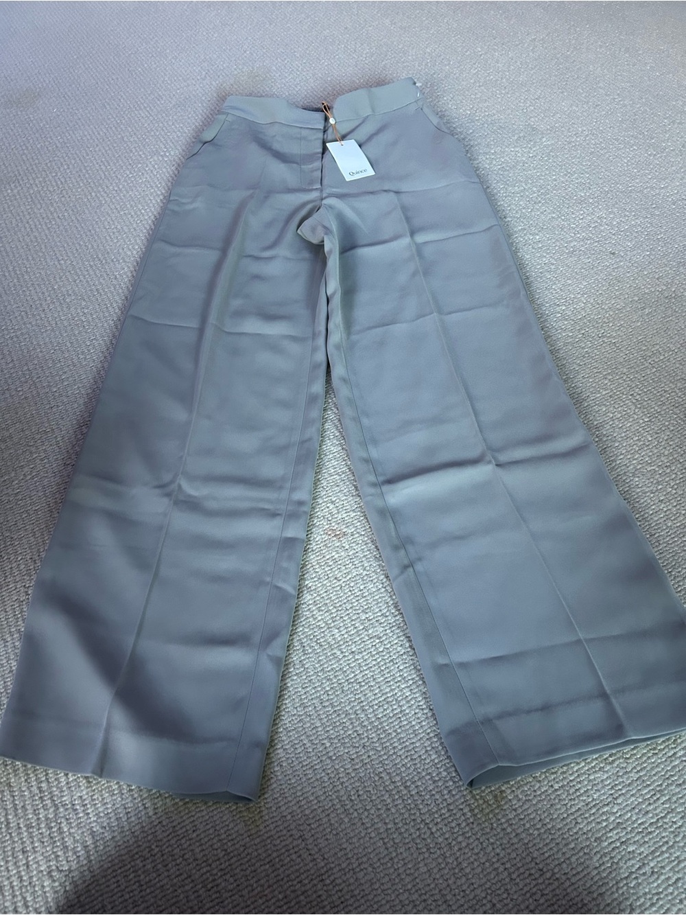 Quince Wide-Leg Women’s Pants in Light Gray
